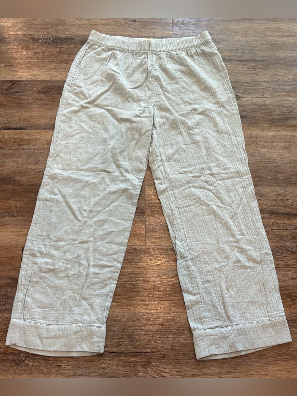 Madewell Gauze Cotton Pull on Pants Light Blue